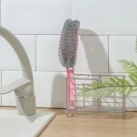 Губка для посуды Доляна, с ручкой, металлическая, 24×5×5 см, МИКС