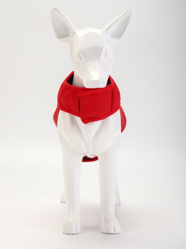 Куртка - попона двусторонняя, размер S (ДС 24, ОГ 38 см, вес 4-6 см), красная