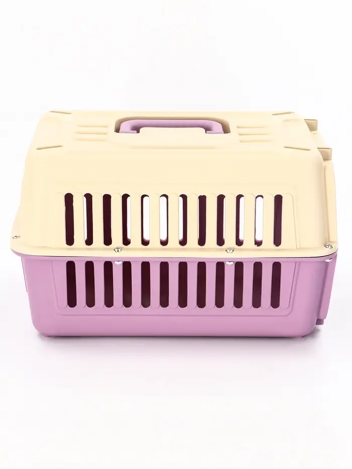 Переноска для животных пластиковая 44 х 31 х 27 см, белая/лавандовая Переноска для животных пластиковая 44 х 31 х 27 см, белая/лавандовая