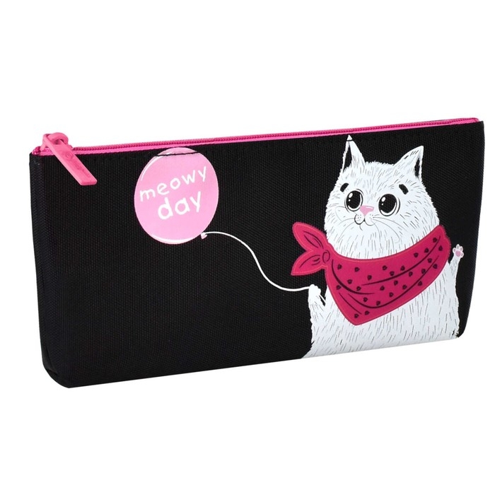 Пенал мягкий, 1 отделение, 85 х 200 х 25 мм, объёмный, Феникс Пенал мягкий, 1 отделение, 85 х 200 х 25 мм, объёмный, Феникс "Бандана бэнд" чёрный/розовый 61299