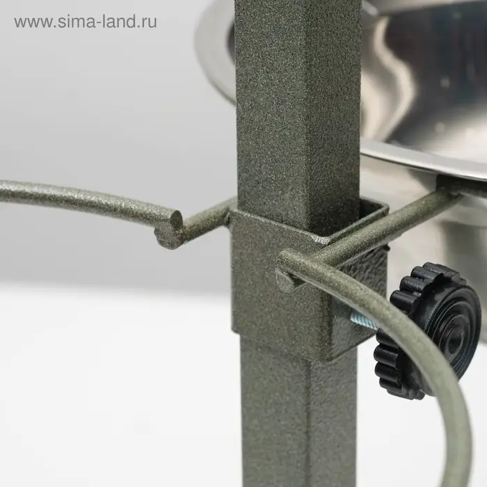 Подставка с мисками, 2&times;1.5 л, высота 50 см, разборная, зелёная