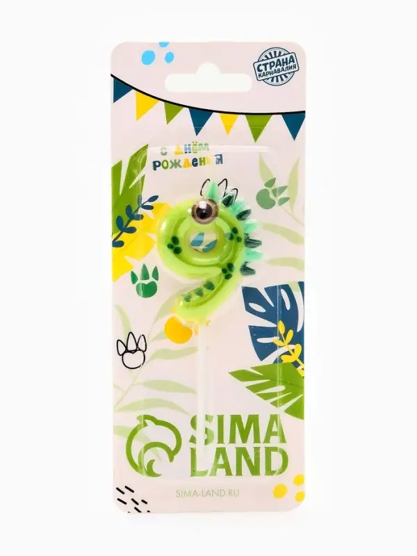 Свеча для торта цифра 9 «Зверюшки», 5 см Свеча для торта цифра 9 «Зверюшки», 5 см