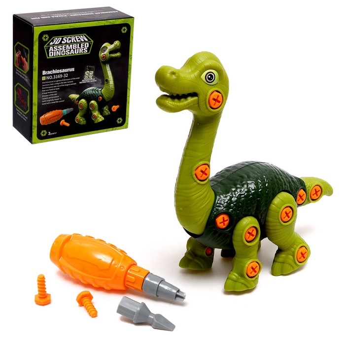 Конструктор винтовой «Бронтозавр», с отвёрткой, 31 элемент Конструктор винтовой «Бронтозавр», с отвёрткой, 31 элемент