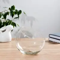 Ваза для цветов &laquo;Анабель&raquo;, шаровая с косым резом, 1.5 л, 19&times;14.5 см, стекло, МИКС прозрачная