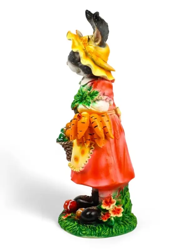 Садовая фигура из полистоуна &laquo;Зайчиха с корзинкой&raquo;, 50&times;19&times;22 см