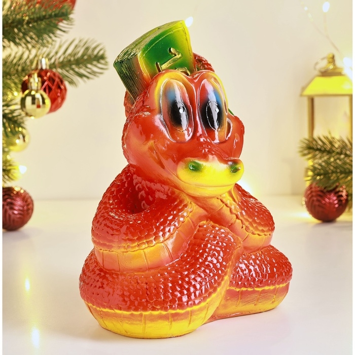 Новый год. Символ 2025. Копилка Новый год. Символ 2025. Копилка "Змея с купюрой" 20х16см, красная