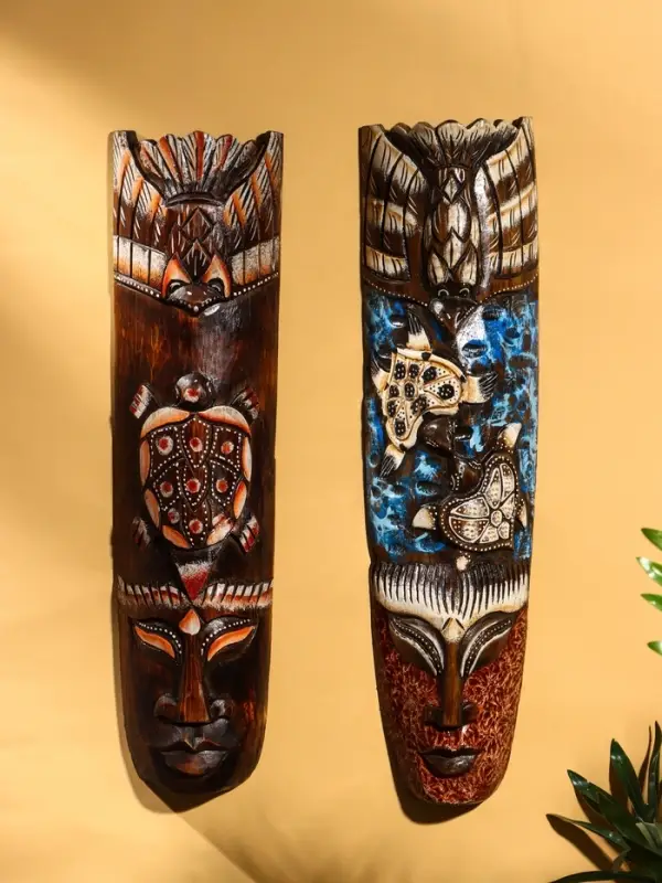 Маска «Абориген и ящерица», 50×12×4 см, дерево, МИКС Маска «Абориген и ящерица», 50×12×4 см, дерево, МИКС