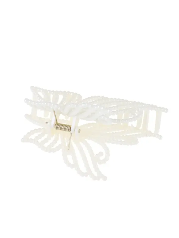 Краб для волос "Лиллиан" бабочка, 10,5 см, белый