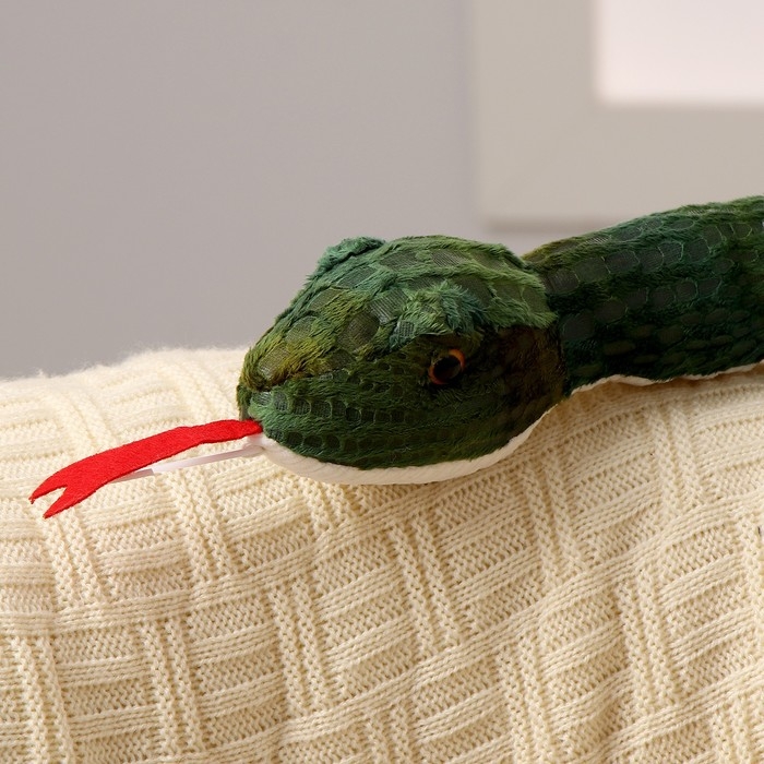 Мягкая игрушка «Змея», зелёная с белым животиком, 95 см Мягкая игрушка «Змея», зелёная с белым животиком, 95 см