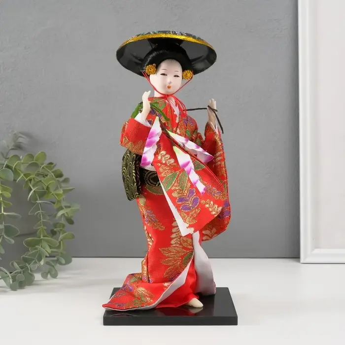 Кукла коллекционная &laquo;Японка с цветочной ветвью и в шляпе&raquo;, 30 см