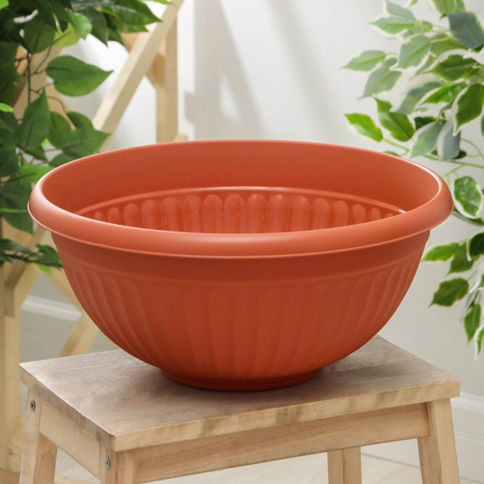 Кашпо-миска «Ливия», d=40 см, 11,5 л, цвет терракот Кашпо-миска «Ливия», d=40 см, 11,5 л, цвет терракот