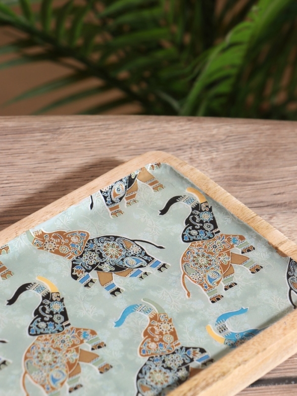 Блюдо прямоугольное Блюдо прямоугольное "Мудрый слон" дерево манго 41х15 см