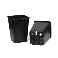 Горшок для рассады, 7 л, 21&times;21&times;27.5 см, чёрный