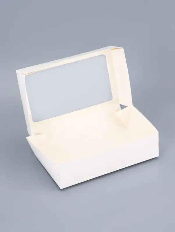 Упаковка для продуктов с окном, белая, 23&times;14&times;6 см, 1.9 л