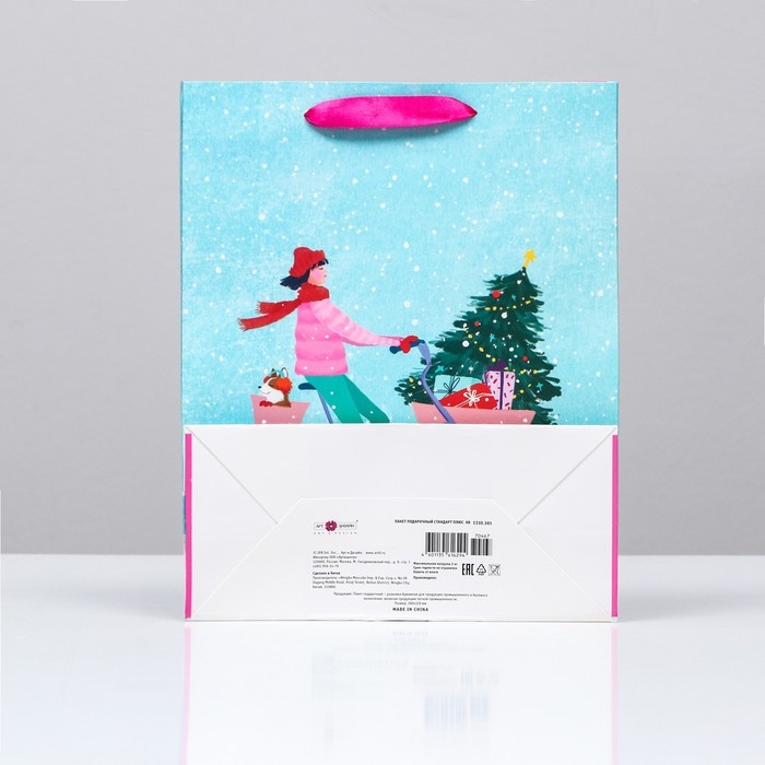 Пакет подарочный "Вело-прогулка", 26 х 32 х 12 см.