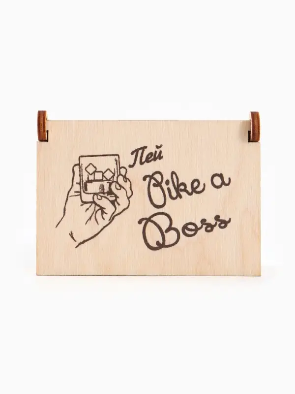 Коробка подарочная деревянная &laquo;Пей like a boss&raquo; 8.5&times;6&times;3.5 см