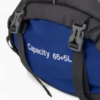Рюкзак тур 65+5л, 30*20*53, отдел на шнурке, 5нар+2вн кармана, цвет синий