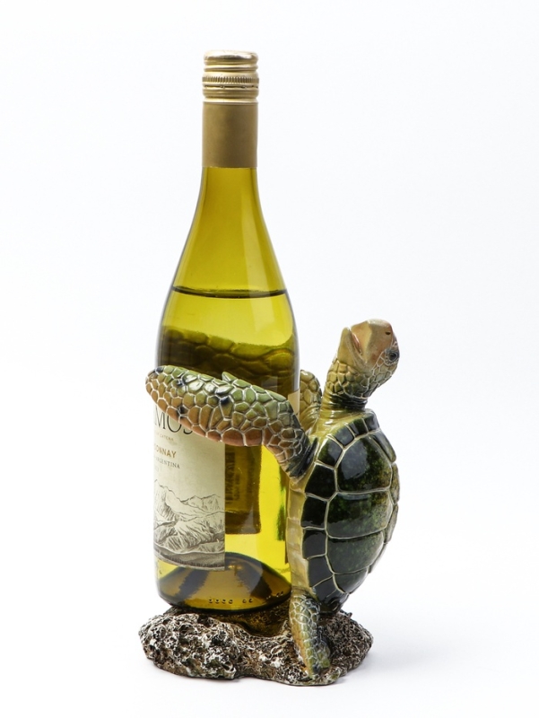 Подставка для бутылки  Подставка для бутылки "Черепаха" зеленая, 12х11х19см