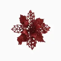 Ёлочные игрушки 4 шт. &laquo;Зимнее волшебство. Цветы ажурные - блеск&raquo;, 8&times;8 см, МИКС