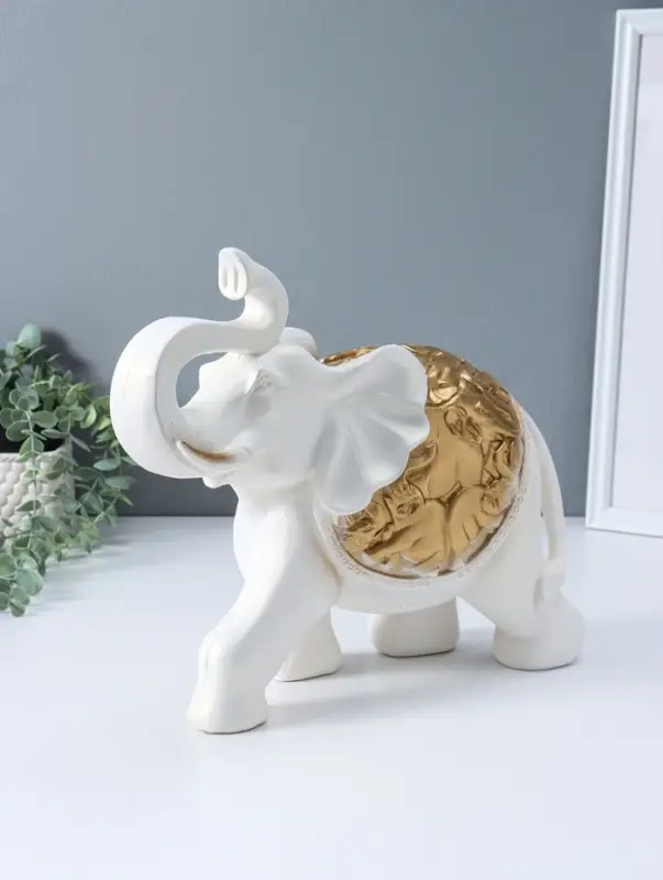 Копилка для денег &laquo;Слон сафари&raquo;, белый с золотом, 30&times;35&times;17 см