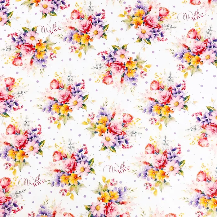 Бумага упаковочная глянцевая With love, 1 лист, 70 х 100 см