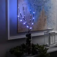 Светодиодная ветка 70 см, 20 LED, коричневая, от батареек AAх2, свечение белое