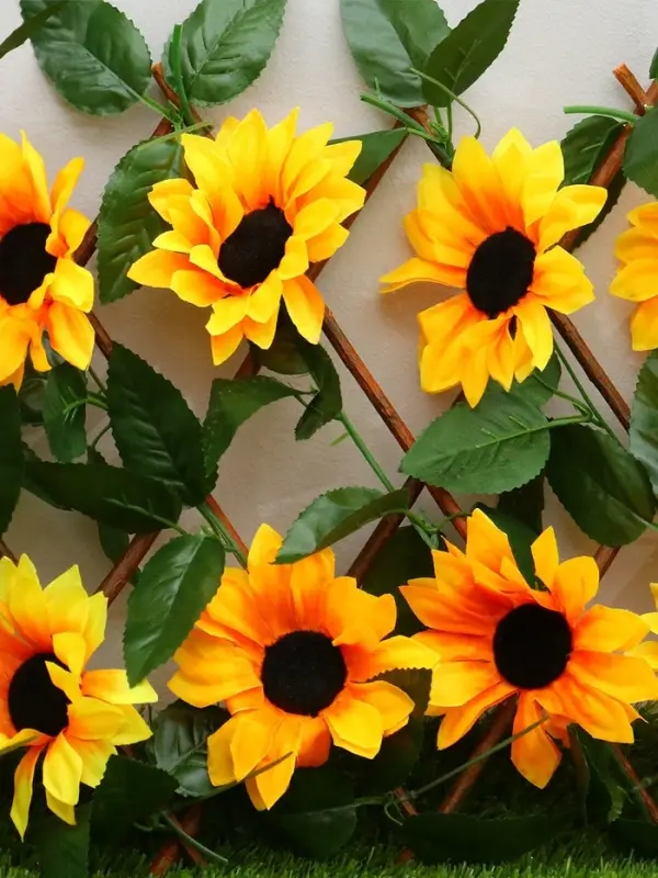 Ограждение декоративное, 35&times;120 см, &laquo;Подсолнухи&raquo;, оттенок цветков МИКС, Greengo