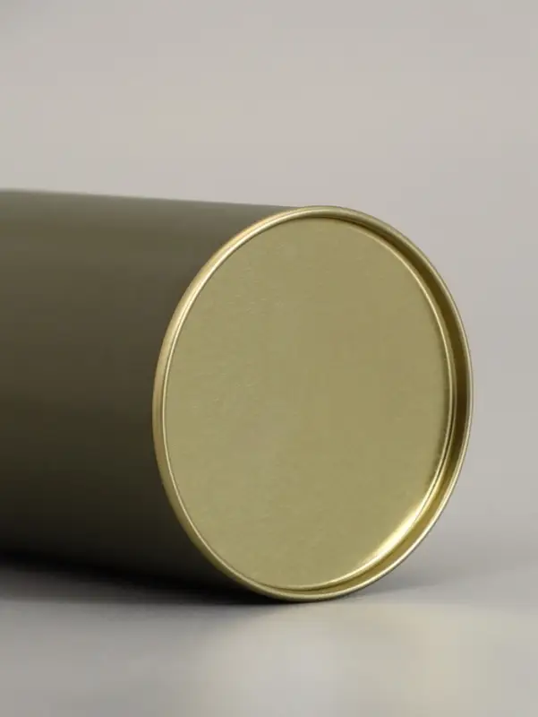 Тубус 73&times;110 мм (90 мм внутренняя высота), картон, хаки, металлическая крышка