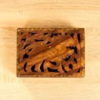 Шкатулка резная "Хранитель" 18х13х6 см, дерево шишам