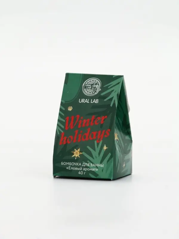 Бомбочка для ванны Winter holidays, 40 г, еловый аромат, Ural Lab