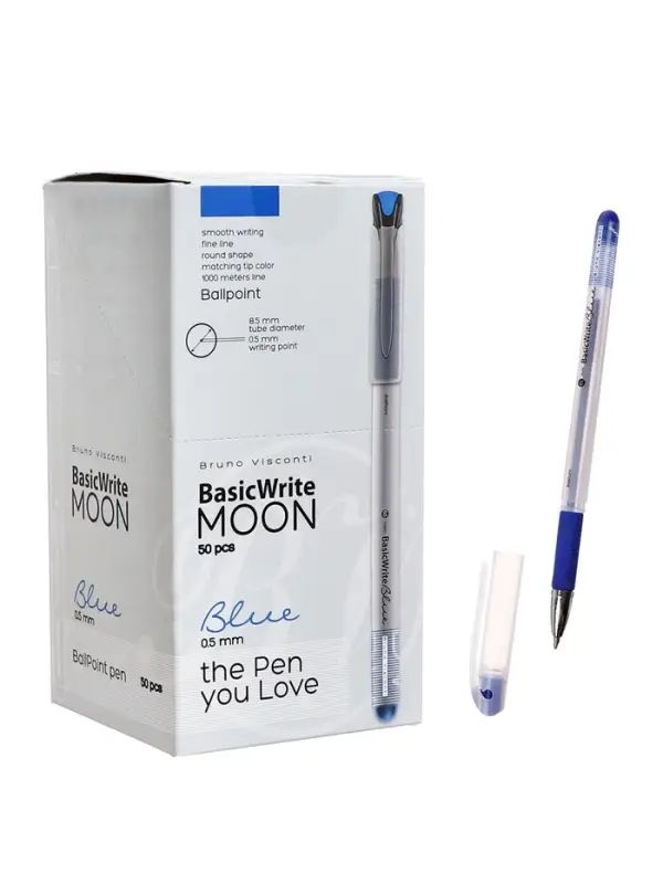 Ручка шариковая BrunoVisconti BasicWrite.Moon, 0.5мм, стерж/син Ручка шариковая BrunoVisconti BasicWrite.Moon, 0.5мм, стерж/син