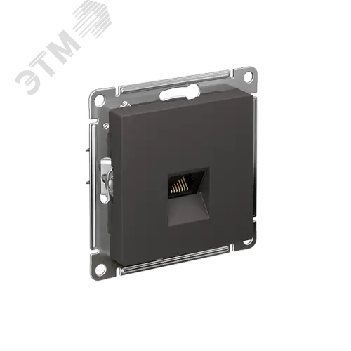 ATLASDESIGN РОЗЕТКА компьютерная RJ45, кат. 5Е, механизм, БАЗАЛЬТ