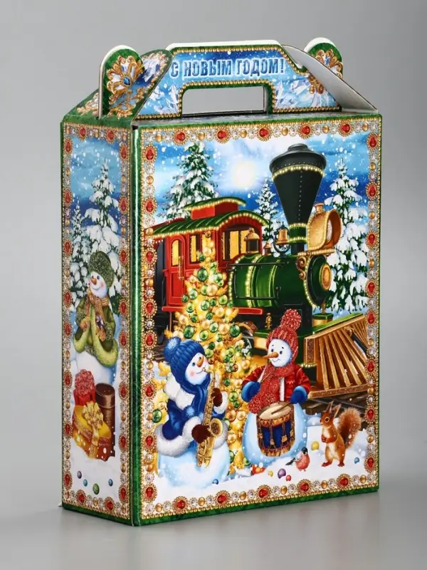 Подарочная новогодняя коробка «Экспресс», для сладких подарков, 16.8×7×25 см Подарочная новогодняя коробка «Экспресс», для сладких подарков, 16.8×7×25 см