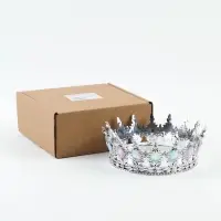 Корона топпер для торта серебряная