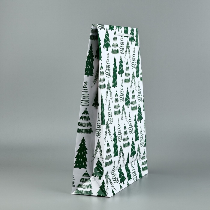 Пакет подарочный новогодний ламинированный «Ёлочки», L 28 х 38 х 9 см Пакет подарочный новогодний ламинированный «Ёлочки», L 28 х 38 х 9 см