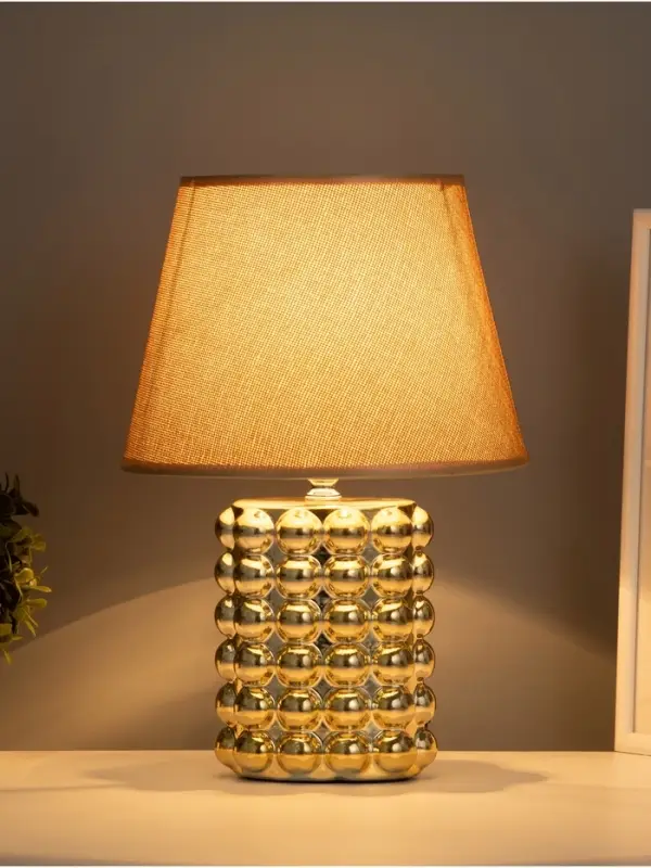 Лампа настольная RISALUX &laquo;Бабл&raquo;, 40 Вт, Е14, золотистая, 22&times;22&times;32 см