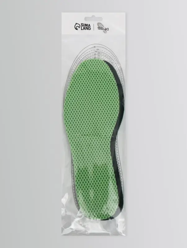 Стельки для обуви, универсальные, с ароматом мяты, р-р RU до 38 (р-р Пр-ля до 39), 26 см, пара, зелёные