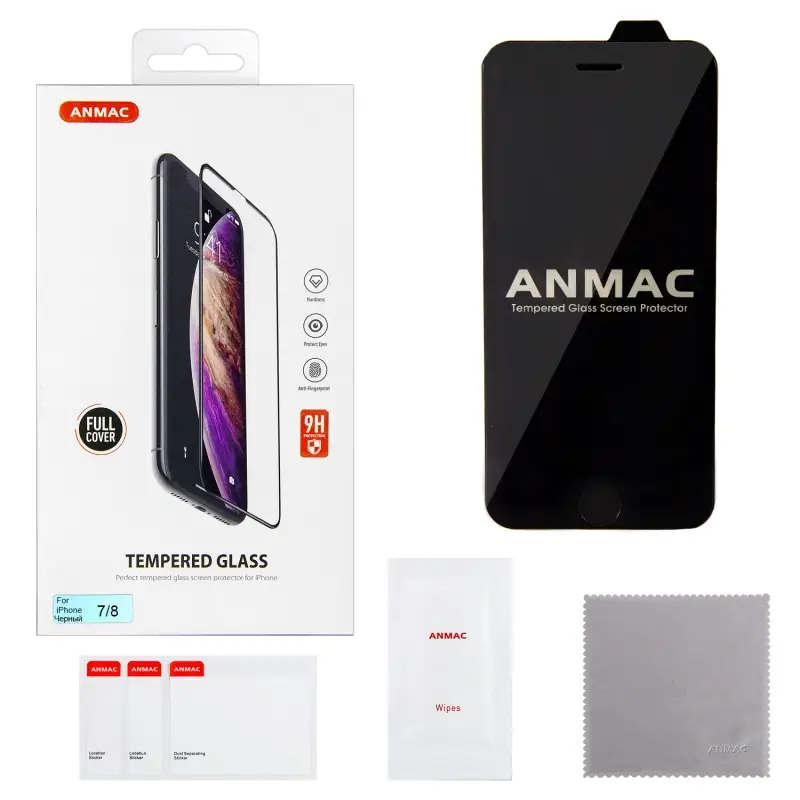 Защитное стекло для iPhone 7/8 Full Cover ANMAC черное Арт. 1137109