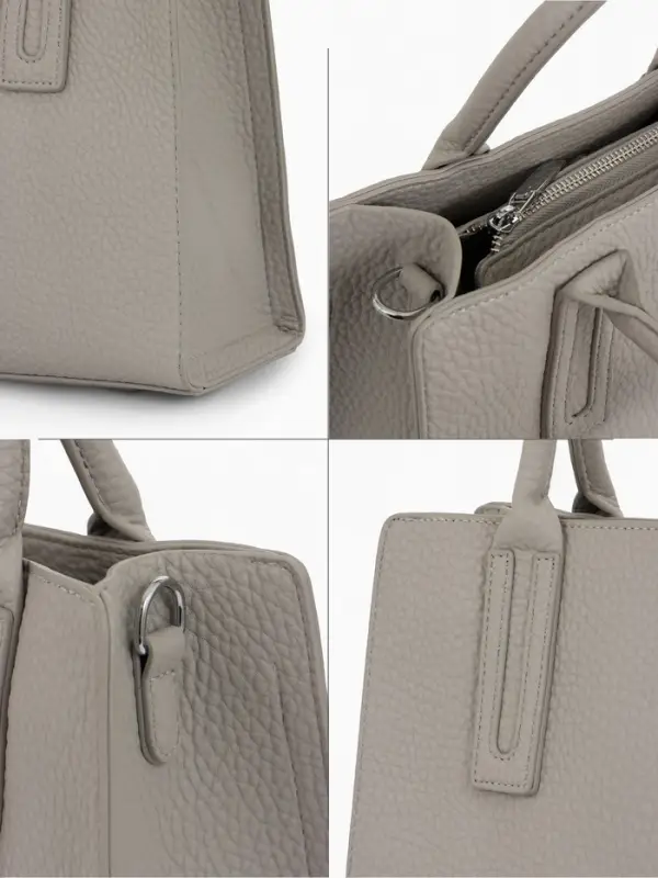 Сумка женская тоут TEXTURA на молнии, 29&times;10&times;25 см, однотонная, серая