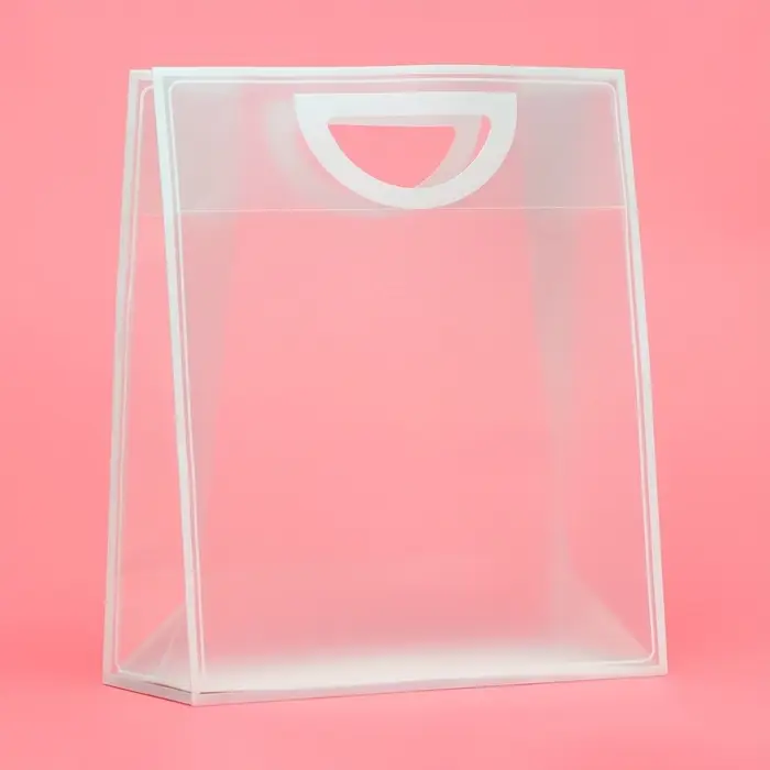 Пакет сумочка ПП с вырубной ручкой, прозрачный, 33×28×12 см, белый Пакет сумочка ПП с вырубной ручкой, прозрачный, 33×28×12 см, белый