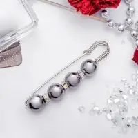 Булавка &laquo;Квартет&raquo; шар №12, 8 см, глянцевая, серая в серебре