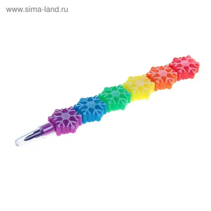 Карандаш восковой «Снежинка» 5 цветов Карандаш восковой «Снежинка» 5 цветов