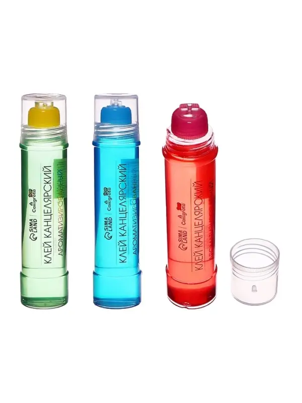 Клей канцелярский Calligrata TOP, 50 грамм, густой, с силиконовым аппликатором, цветной, МИКС