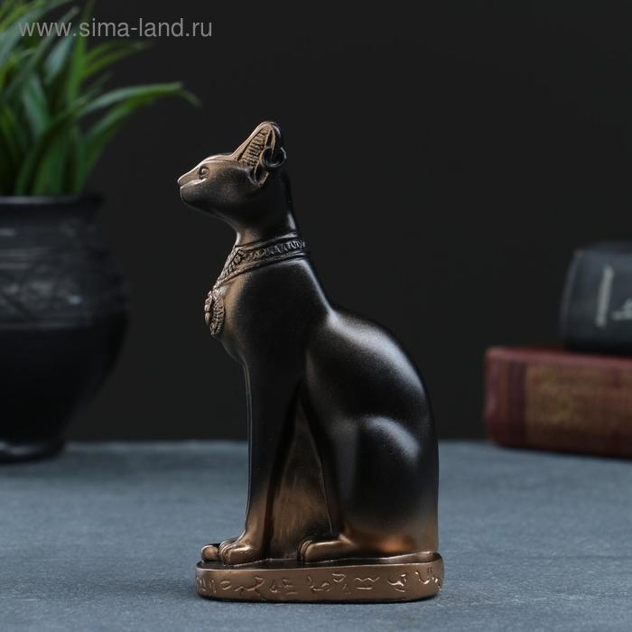 Фигура Фигура "Кошка египетская" 13х7см, бронза/мраморная крошка