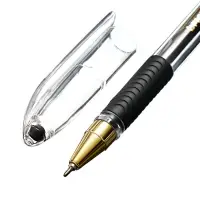 Ручка шариковая ErichKrause L-30 Gold Stick&Grip Classic, игольчатый узел 0.7 мм, чернила чёрные, резиновый держатель, супермягкое письмо
