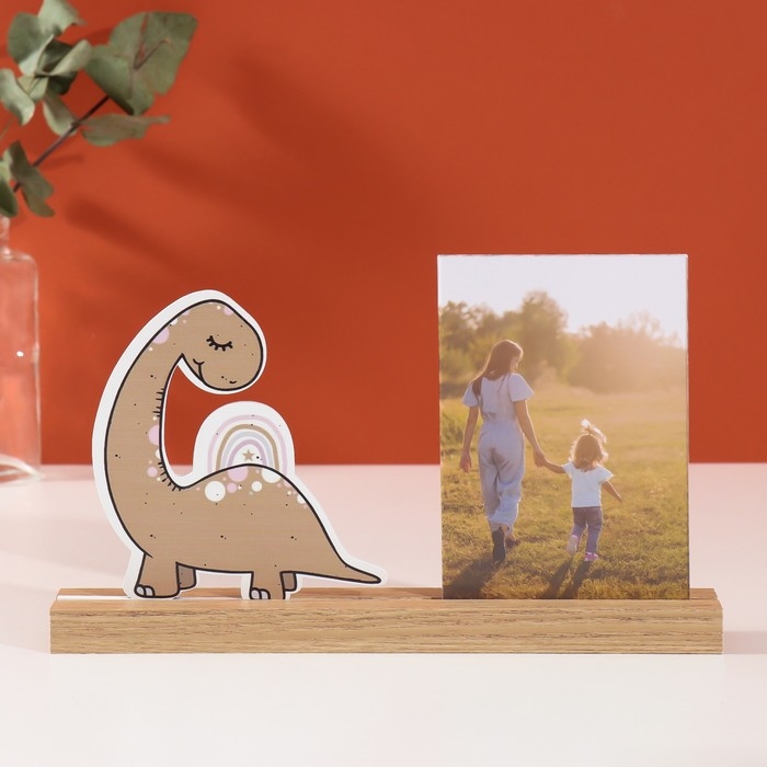 Фоторамка дерево, акрил 10х15 см Фоторамка дерево, акрил 10х15 см "Динозаврик" 4х27,3х14 см