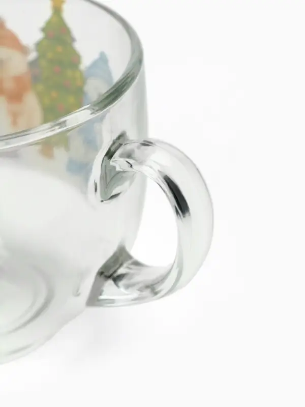 Кружка стеклянная новогодняя &laquo;Мишки в лесу&raquo;, 500 мл