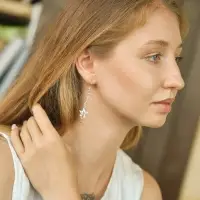 Серьги висячие &laquo;Звёзды&raquo;, на цепочках, цвет серебро