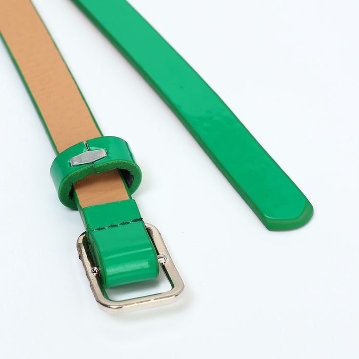 Ремень женский, ширина 1,3 см, пряжка металл, цвет зелёный Ремень женский, ширина 1,3 см, пряжка металл, цвет зелёный