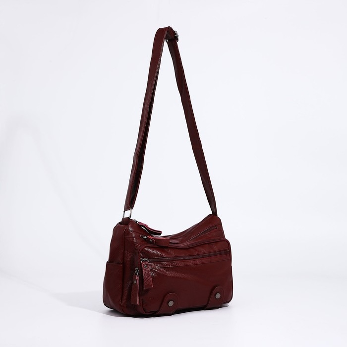 Сумка-мешок на молнии, цвет бордовый